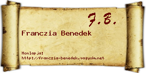 Franczia Benedek névjegykártya